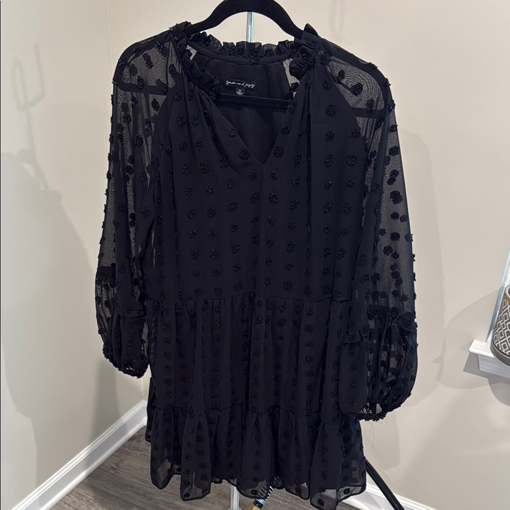 Elegant Black Sheer Blouse